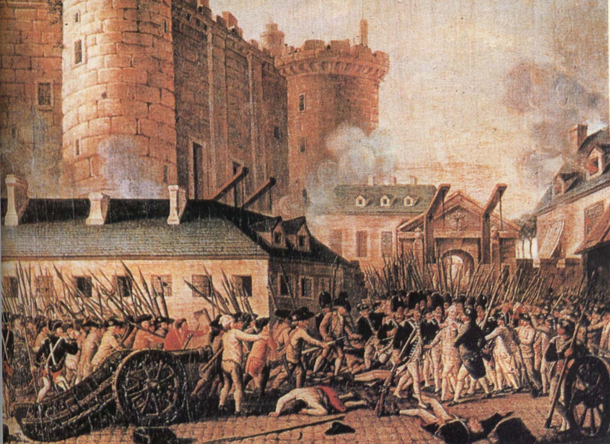 bastiljens fall den 14 juli 1789 samtida malning